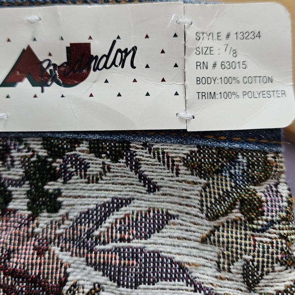 Vintage 80s 26" waist deadstock denim tapestry mini skirt - Picture 5 of 7